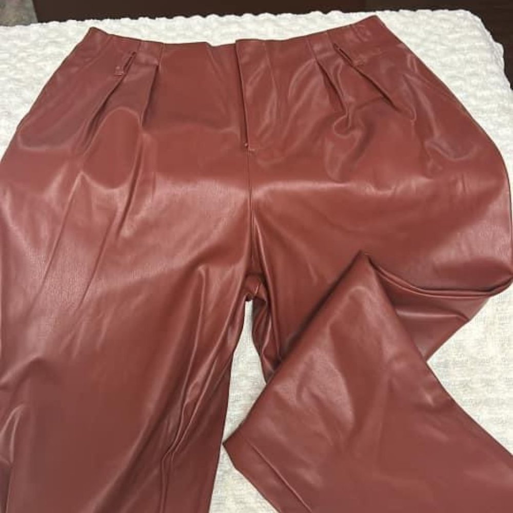 Rusty Red Leather Pants